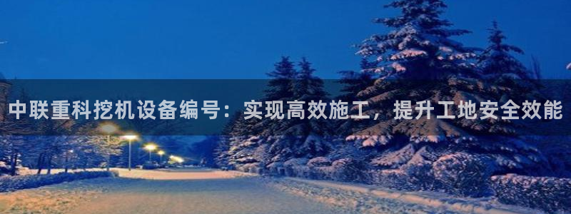 顺盈2娱乐注册平台：中联重科挖机设备编号：实现高效施工，提升