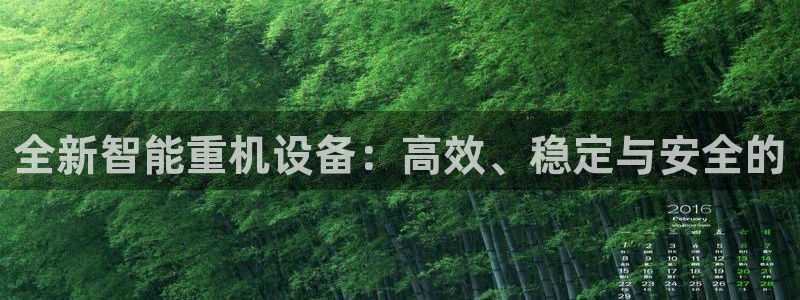 顺盈娱乐李333OO：全新智能重机设备：高效、稳定与安全的