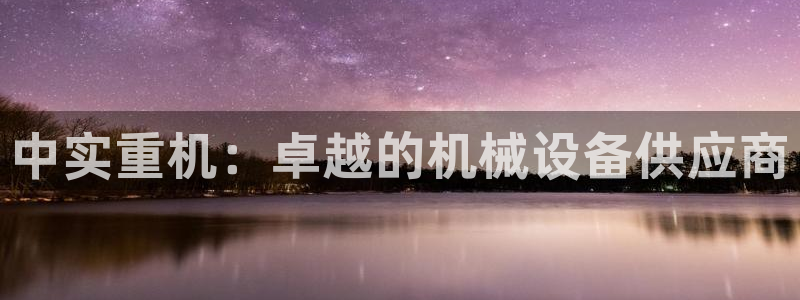 顺盈2娱乐平台注册：中实重机：卓越的机械设备供应商